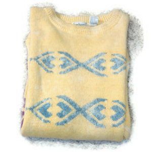 CACHAREL Muted Yellow Men’s Sweater with Simple Design Size Large